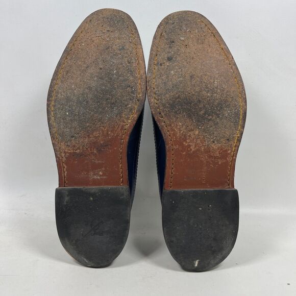 RANCOURT Shoes Mens 9.5D Oxford Leather Dress Longwing Wingtip Blue Maine USA main image 6